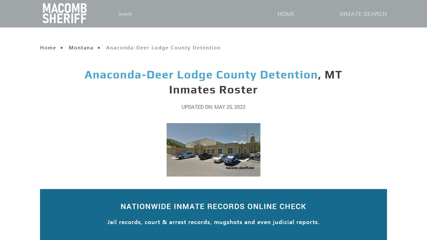 Anaconda-Deer Lodge County Detention, MT Jail Roster, Name ...